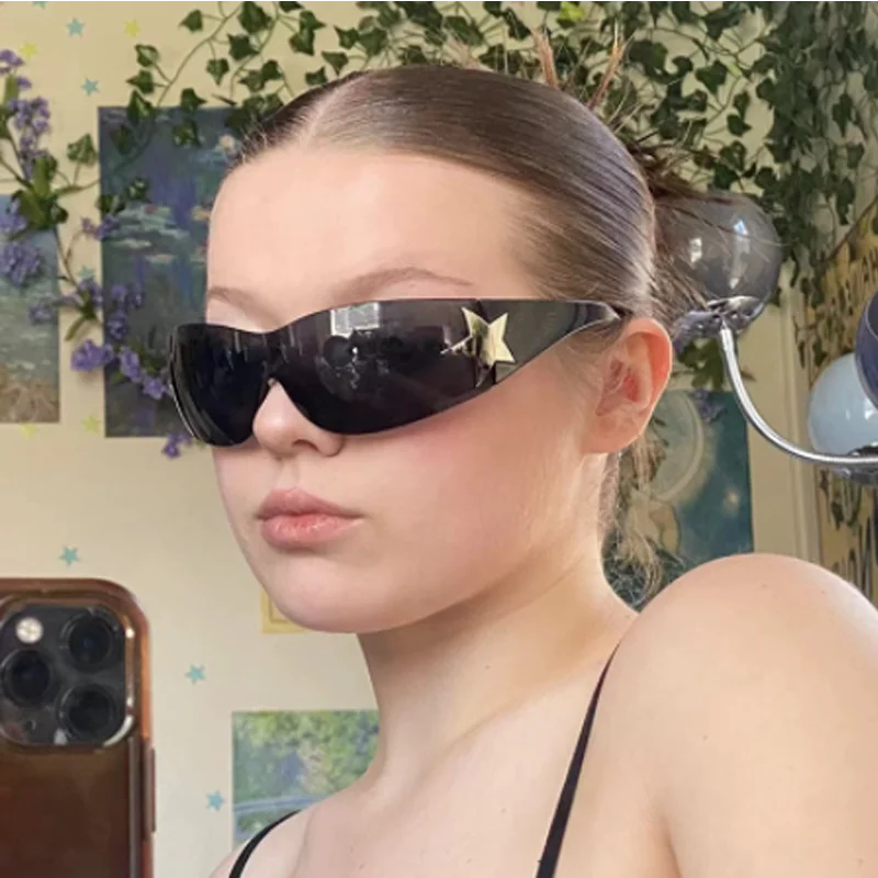 Luxury Women Sunglasses New Punk Sports Sun Glasses Brand Designer Y2K One Piece Glasses Fashion Men Goggle Shades UV400 Eyewear