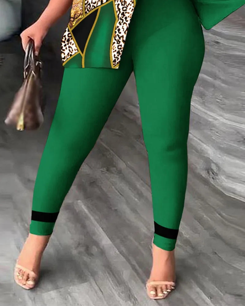 European and American women's summer new fashionable casual slit diagonal collar print suit zara woman 2022