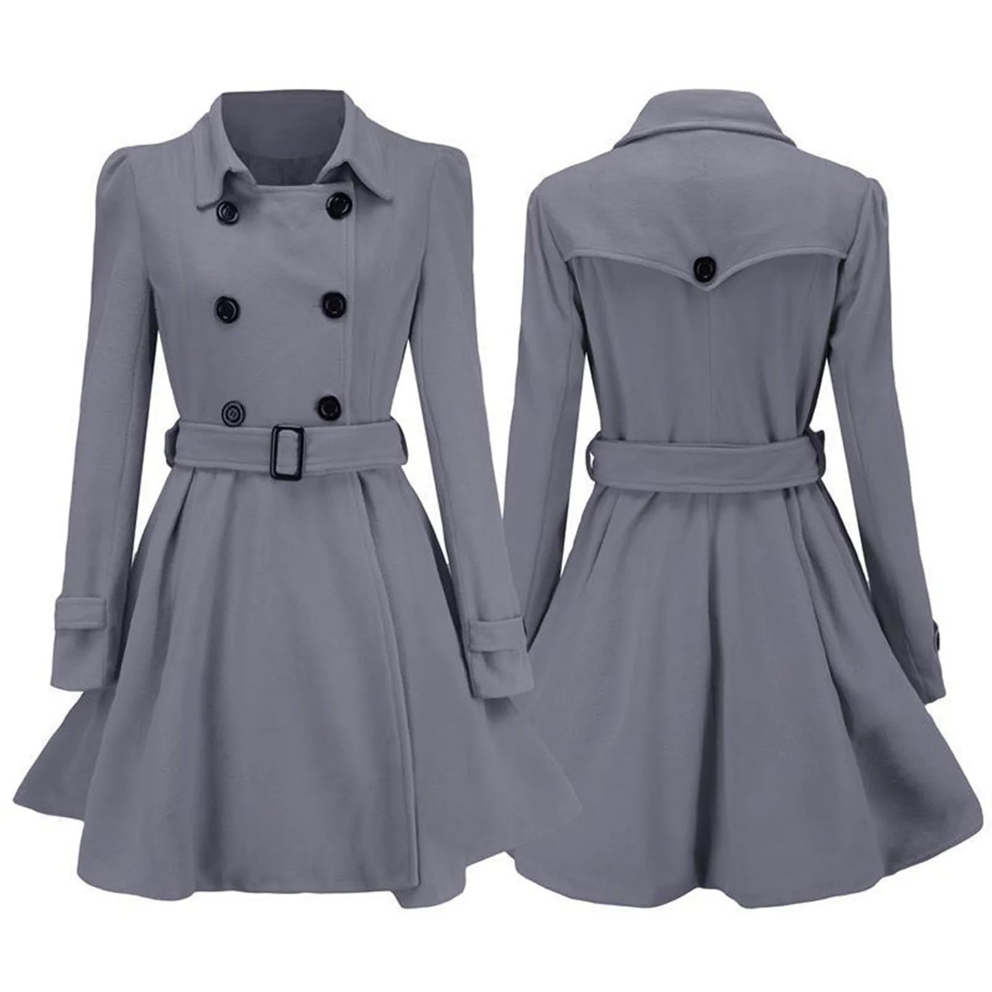 Winter Warm Women Coats Woolen Button Long Coats Trench Jacket Belt Casual Overcoat Womens Vintage Sweatshirts Retro Clothes