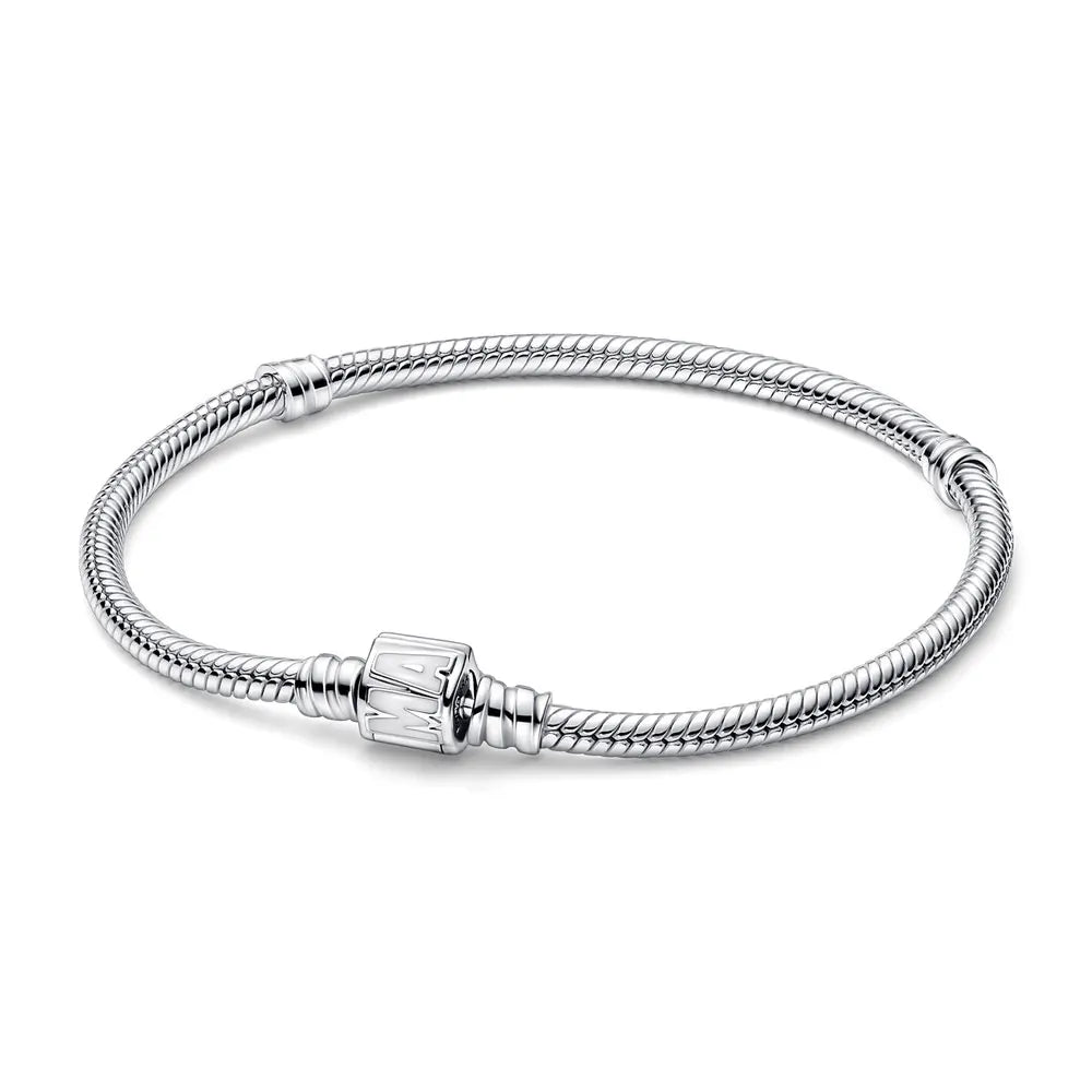 925 Silver Moments Heart Padlock Clasp Snake Chain Bracelet Family Tree You Are Loved Anniversary Gifts Valentines Day Diy
