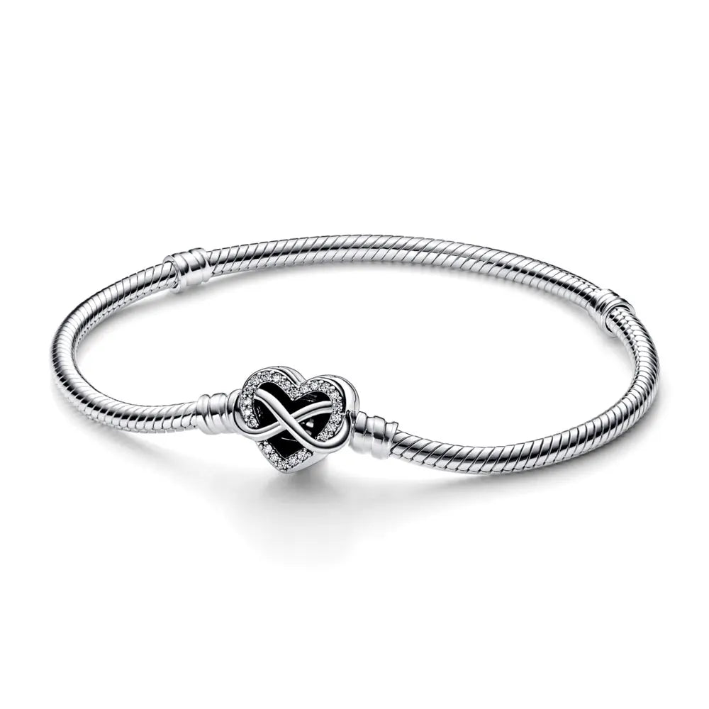 925 Silver Moments Heart Padlock Clasp Snake Chain Bracelet Family Tree You Are Loved Anniversary Gifts Valentines Day Diy