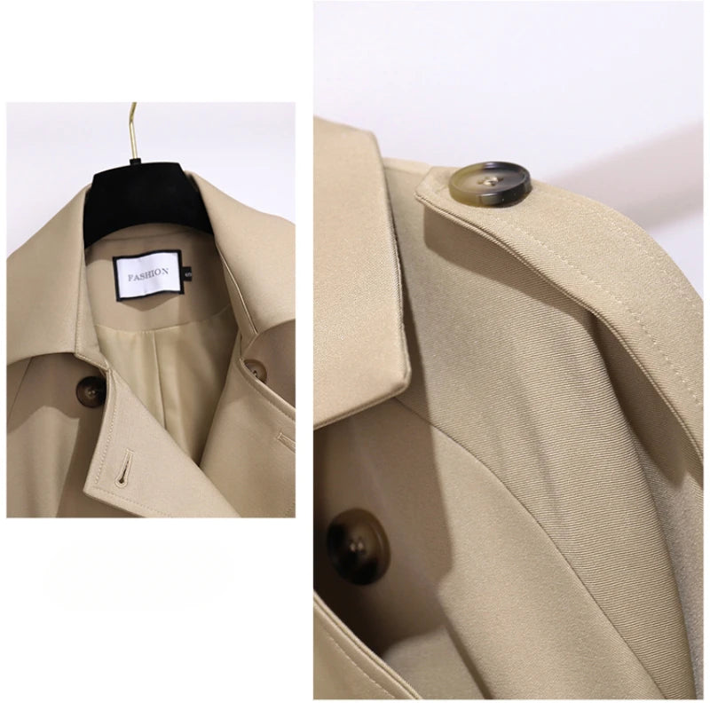 Women Coats and Jackets Autumn Mid Length Trench Coat Korean Fashion Spring Clothes Women Belt Women Coat Trench Coat for Women