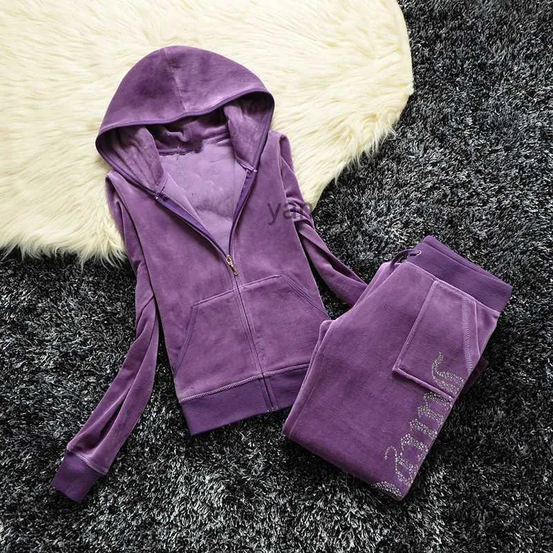 Juicy Apple Women's Tracksuit 2023 Summer Brand Sewing Suit Velvet Tracksuits Velour Suit Women Track Suit Hoodies Pants Met