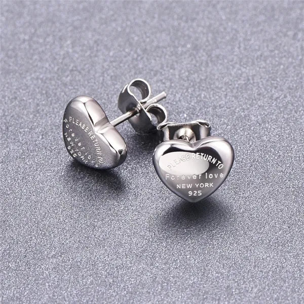 Cute Size Luxury Designer Women Fashion Stud Stainless Steel Lover Gifts High Polish Engagement Earrings Wholesale