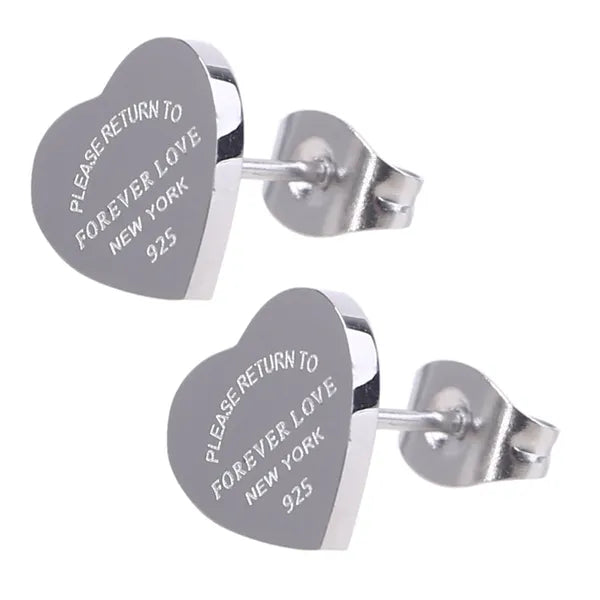 Cute Size Luxury Designer Women Fashion Stud Stainless Steel Lover Gifts High Polish Engagement Earrings Wholesale