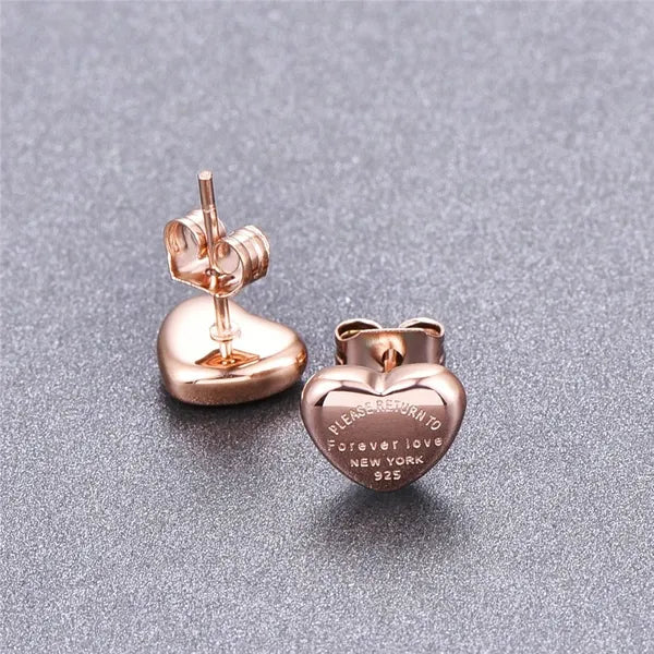 Cute Size Luxury Designer Women Fashion Stud Stainless Steel Lover Gifts High Polish Engagement Earrings Wholesale