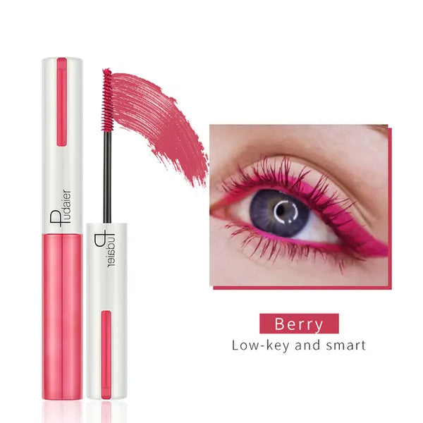 Pudaier Rainbow Colorful Mascara Professional Eyes Makeup Waterproof Easy Remove Punk Blue White Red Black Purple Lengthen Eyelashes Color Mascara