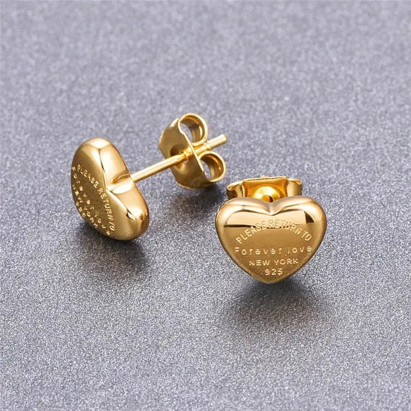 Cute Size Luxury Designer Women Fashion Stud Stainless Steel Lover Gifts High Polish Engagement Earrings Wholesale
