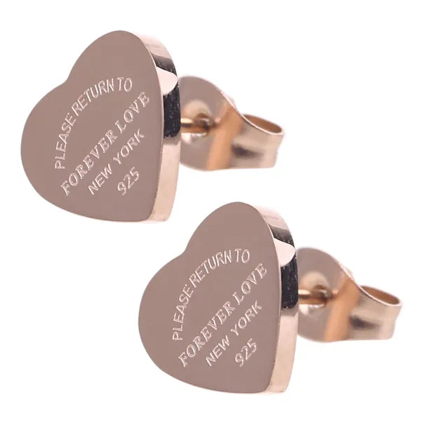 Cute Size Luxury Designer Women Fashion Stud Stainless Steel Lover Gifts High Polish Engagement Earrings Wholesale