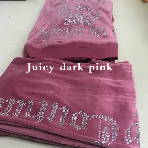 Juicy Apple Women's Tracksuit 2023 Summer Brand Sewing Suit Velvet Tracksuits Velour Suit Women Track Suit Hoodies Pants Met