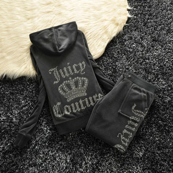 Juicy Apple Women's Tracksuit 2023 Summer Brand Sewing Suit Velvet Tracksuits Velour Suit Women Track Suit Hoodies Pants Met