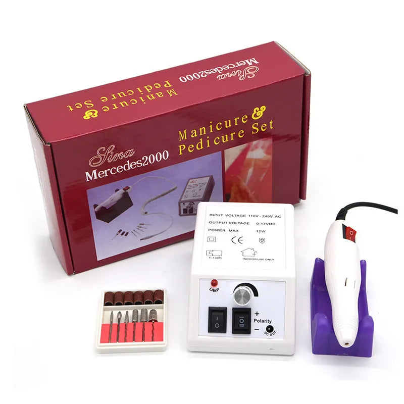 Nail Drill Manicure Machine Set Nail Polisher Pedicure Tool Nails Sanding File Bit Drill Machine Nail Art Equipment 2000