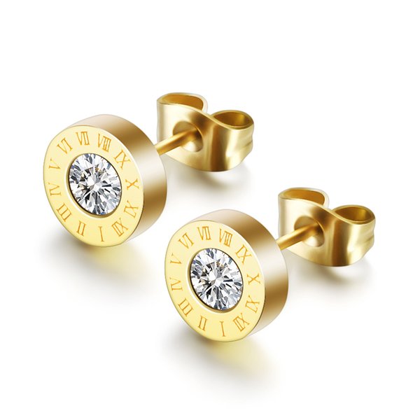 Cute Size Luxury Designer Women Fashion Stud Stainless Steel Lover Gifts High Polish Engagement Earrings Wholesale