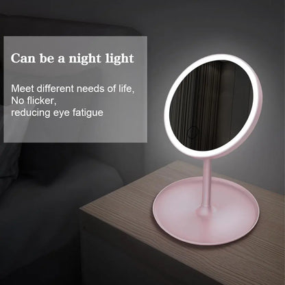 Makeup Mirror With Light  White LED Daylight Vanity Mirror Detachable/Storage Base 3 Modes Mirror With Light Gift USB Cable