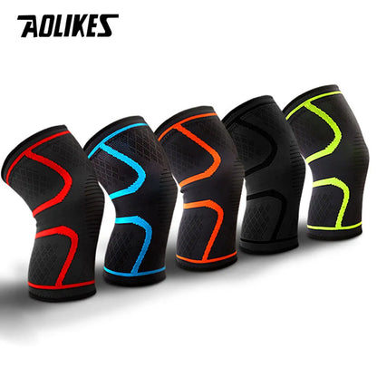 AOLIKES 1PCS Fitness Running Cycling Knee Support Braces Elastic Nylon Sport Compression Knee Pad Sleeve For Basketball