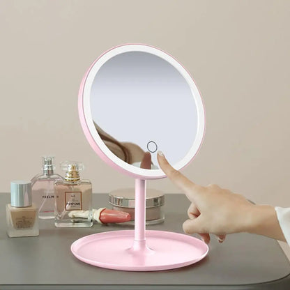 Makeup Mirror With Light  White LED Daylight Vanity Mirror Detachable/Storage Base 3 Modes Mirror With Light Gift USB Cable