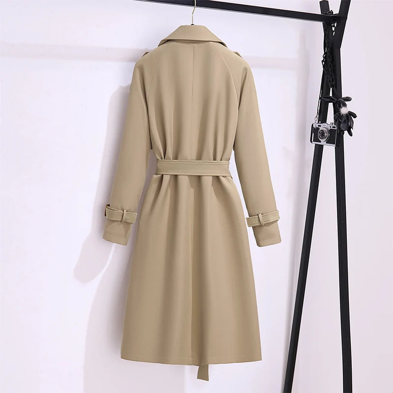Women Coats and Jackets Autumn Mid Length Trench Coat Korean Fashion Spring Clothes Women Belt Women Coat Trench Coat for Women
