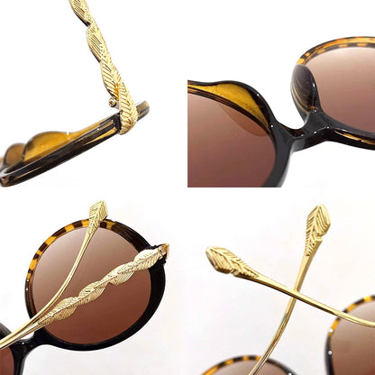 New Vintage Round Frame Sunglasses Gradient Colorful Trendy Fashion Women Female Eyewear Brand Designer Shades for Ladies