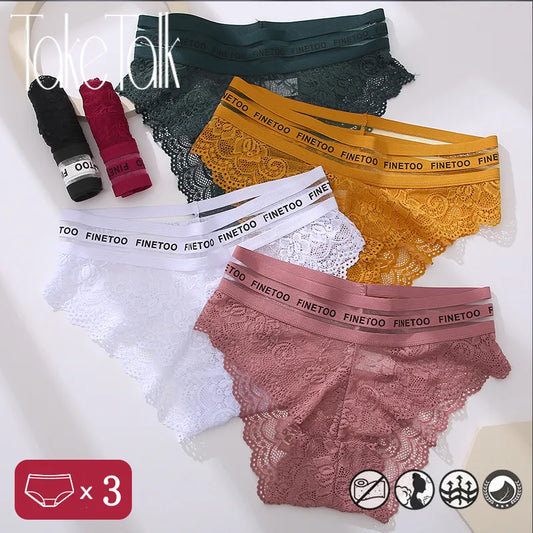2PCS/SET Women's Floral Lace Panties Female Underwear Transparent Sexy Underpant Low-waist Briefs Girls Intimates Lingerie L-XXL