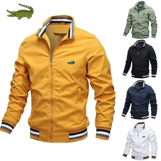 Embroidery CARTELO Autumn and Winter Men's Stand Collar Casual Zipper Jacket Outdoor Sports Coat Windbreaker Jacket for Men 2023