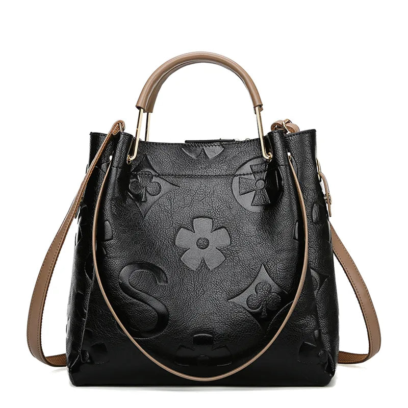 Top1 women's bucket bag of 2021 plus-size vintage soft leather cross bag